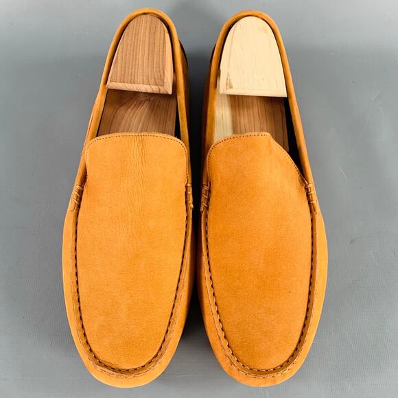 M. GEMI Size 10 Orange Suede Drivers Loafers main image 7